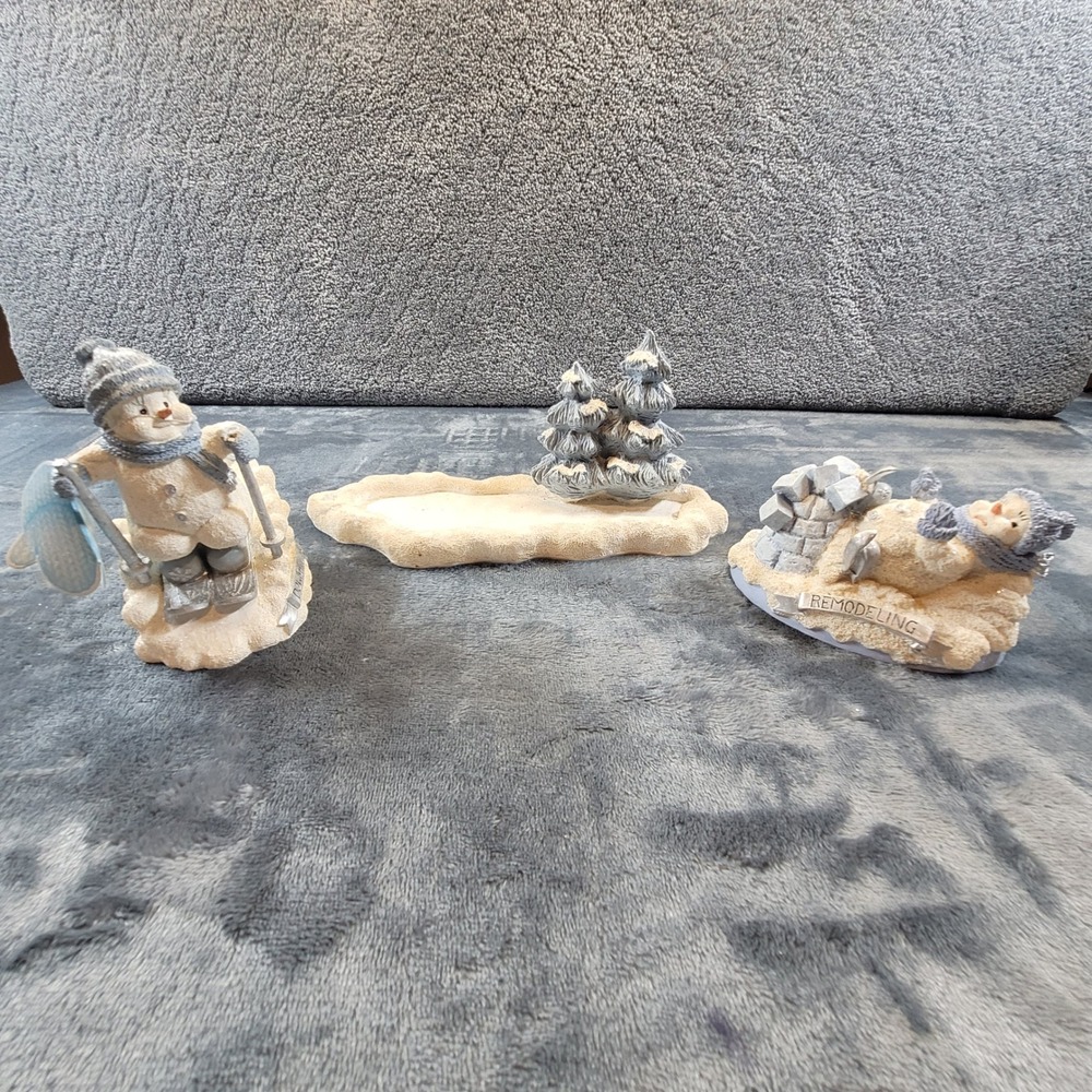 Snow Buddies Vintage Figurine‎ Set Downhill Racer Avalanche Remodeling 1999 2000
